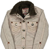 Jimmy Sherpa Boy Girl True Religion Contrast Stitch Cord Jacket - XS Beige Corduroy