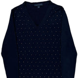 Tommy Hilfiger Studded Sweater - Medium Navy Cotton