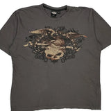 Motorcycle Harley Davidson Graphic T-Shirt - Medium Gray Cotton