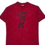 Single Stitch Hanes Graphic T-Shirt - XL Red Cotton