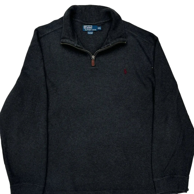 Polo By Ralph Lauren 1/4 Zip - 2XL Grey Cotton