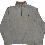 Polo Logo Ralph Lauren 1/4 Zip - XL Gray Cotton