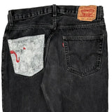 Levis 505 Jeans - 34W 32L Black Cotton