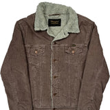 Wrangler Sherpa Lined Cord Jacket - Large Brown Corduroy