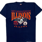 Illinois Fruit Of The Loom Single Stitch T-Shirt - XL Navy Cotton