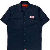 Dickies Short Sleeve Shirt - Medium Navy Polyester Blend