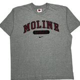 Moline Baseball Nike College T-Shirt - XL Gray Cotton