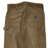 Carhartt Double Knee Carpenter Trousers - 36W 32L Beige Cotton
