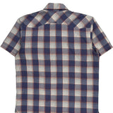 Levis Checked Short Sleeve Shirt - Medium Blue Cotton
