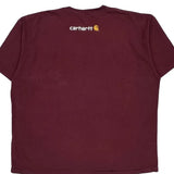 Carhartt T-Shirt - 2XL Burgundy Cotton