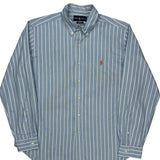 Ralph Lauren Striped Shirt - Large Blue Cotton
