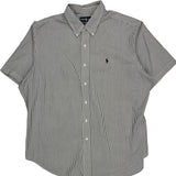 Ralph Lauren Striped Short Sleeve Shirt - XL Black & White Cotton
