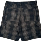 Wrangler Checked Cargo Shorts - 38W 11L Black Cotton