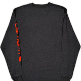 Carhartt Spellout Long Sleeve T-Shirt - Small Gray Cotton