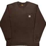 Carhartt Long Sleeve T-Shirt - Large Brown Cotton