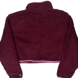 Champion Cropped Fleece 1/4 Zip - XL Burgundy Polyester