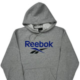 Reebok Hoodie - Large Grey Cotton Blend