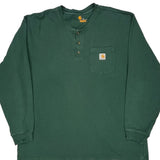 Carhartt Long Sleeve T-Shirt - 2XL Green Cotton