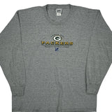 Green Bay Packers Lee Sport Football Long Sleeve T-Shirt - XL Grey Cotton