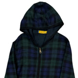 Polo By Ralph Lauren Checked Hoodie - Large Blue Cotton