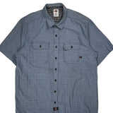 Dickies Checked Short Sleeve Shirt - 2XL Blue Cotton