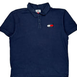 Tommy Jeans Polo Shirt - XL Navy Cotton