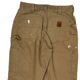 Workwear Carhartt Double Knee Carpenter Trousers - 30W 31L Khaki Cotton