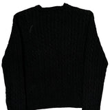 Ralph Lauren Cable Knit Sweater - Medium Black Cotton