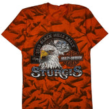 Black Hills Rally Harley Davidson Graphic T-Shirt - XS Orange Cotton
