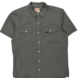 Levis Short Sleeve Shirt - Large Gray Cotton