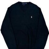 Ralph Lauren V-Neck Sweater - 2XL Black Cotton
