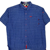 Ecko Unltd Checked Short Sleeve Shirt - 2XL Blue Cotton