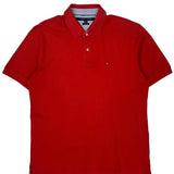 Tommy Hilfiger Polo Shirt - XL Red Cotton
