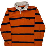 Age 10-12 Polo By Ralph Lauren Striped Rugby Shirt - Medium Navy Cotton