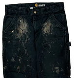 Carhartt Double Knee Carpenter Trousers - 32W 29L Black Cotton