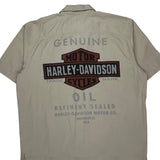 Motorcycles Harley Davidson Graphic Short Sleeve Shirt - XL Beige Cotton
