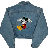 Mickey Mouse Disney Cartoon Denim Jacket - XL Blue Cotton