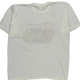 Single Stitch Bald Funny Anvil Graphic T-Shirt - XL White Cotton