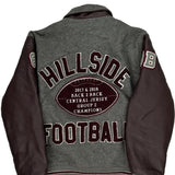 Hillside Football Neff Football Varsity Jacket - Large Burgundy Leather