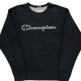Champion Spellout Sweatshirt - Medium Black Cotton