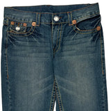 True Religion Contrast Stitch Denim Shorts - 34W 12L Blue Cotton
