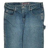 Silver Carpenter Jeans - 32W UK 12 Blue Cotton