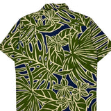 Malihini Floral Hawaiian Shirt - Large Blue Cotton