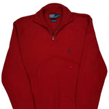 Polo By Ralph Lauren 1/4 Zip - Large Red Cotton