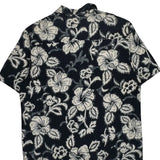 Quiksilver Floral Hawaiian Shirt - XL Black & White Cotton