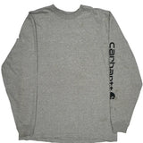 Carhartt Tall Long Sleeve T-Shirt - Large Grey Cotton