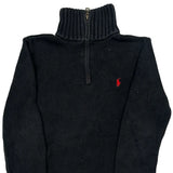 Age 10-12 Polo By Ralph Lauren 1/4 Zip - Medium Black Cotton