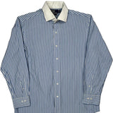 Regent Polo By Ralph Lauren Striped Shirt - Large Blue Cotton