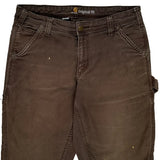 Carhartt Double Knee Carpenter Shorts - 30W 9L Brown Cotton