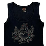 Town & Country Sports Center Harley Davidson Graphic Tank Top - Medium Black Cotton